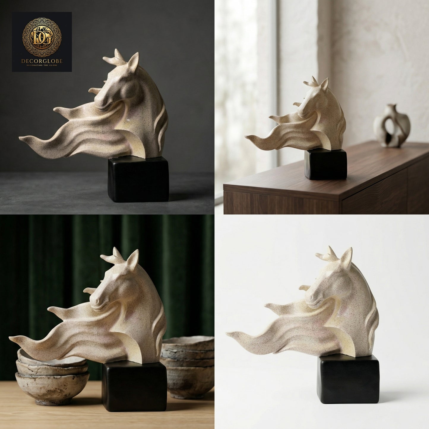 Abstract Horse Head Sculpture