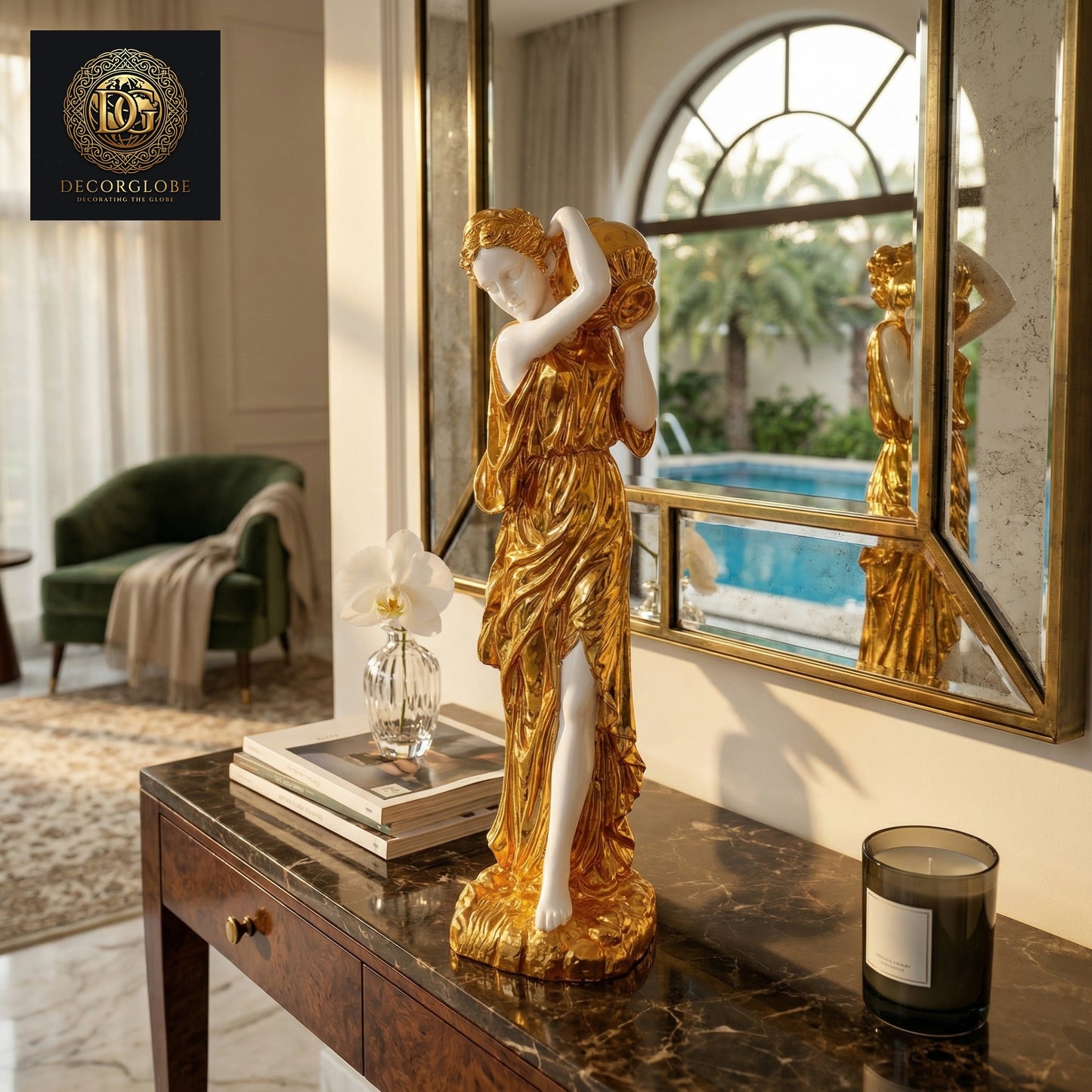 Graceful Golden Lady Sculpture