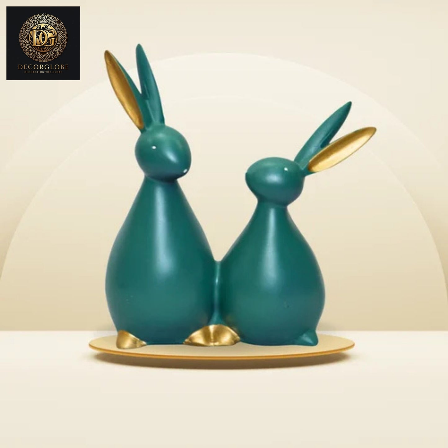 Charming Twin Rabbits Decorative Figurine