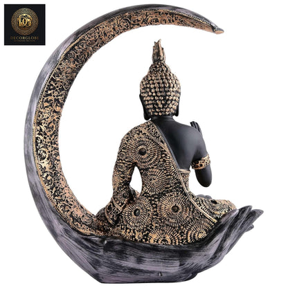 Buddha Statue on Crescent Moon