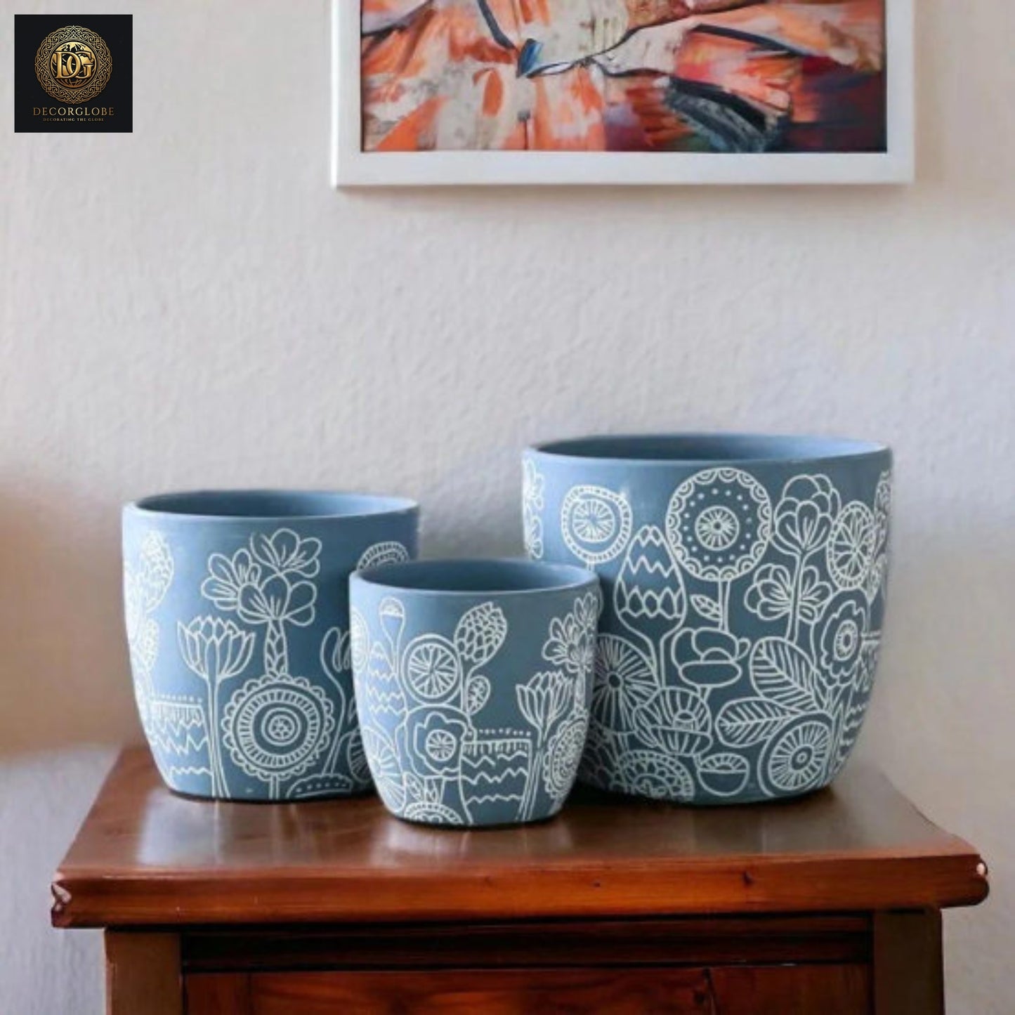 Set of 3 Decorative Planter Pots
