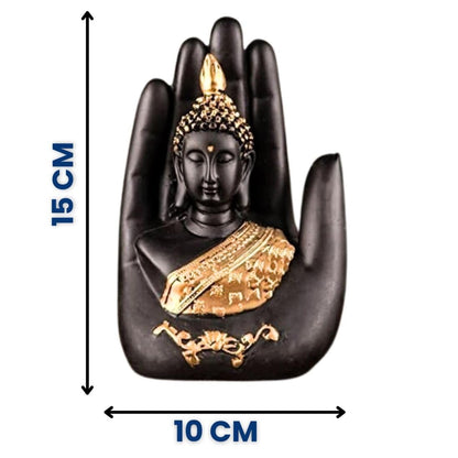 Buddha Hand Statue-Black & Gold