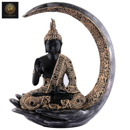 Buddha Statue on Crescent Moon