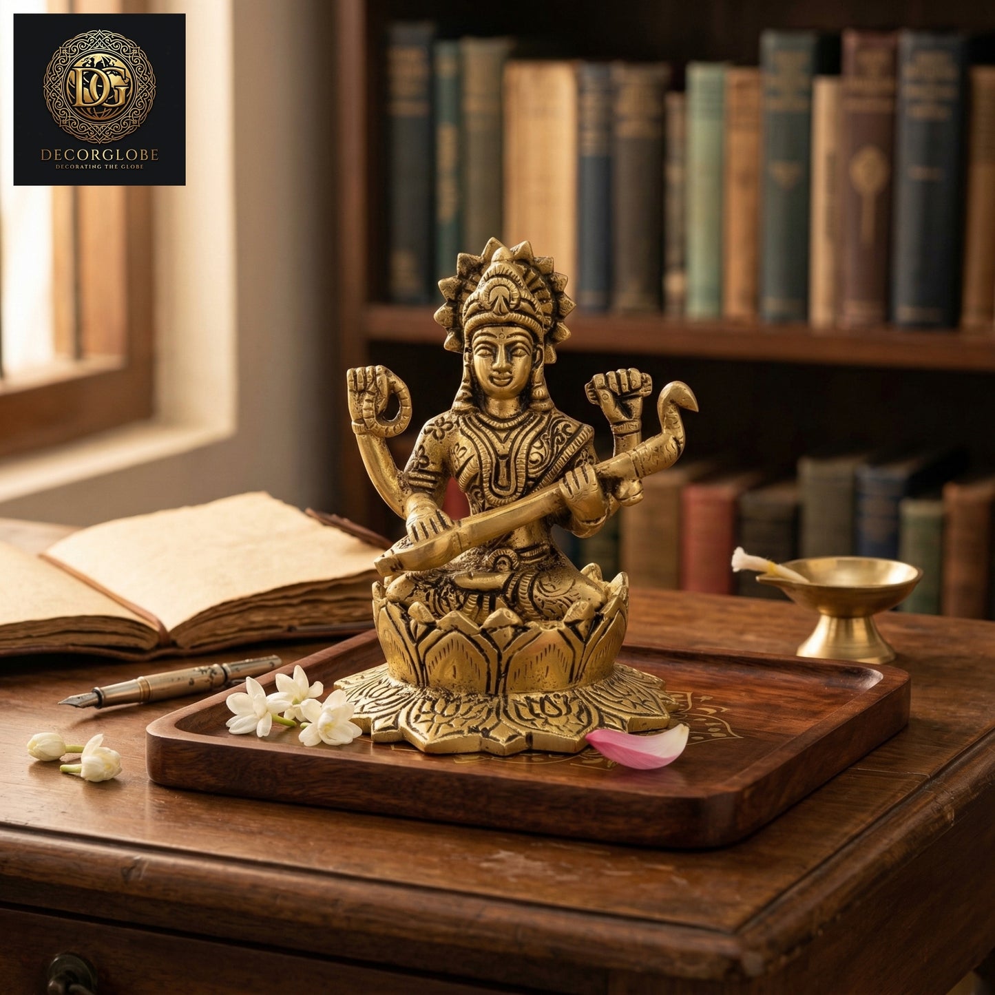 Saraswati Maa Brass Idol