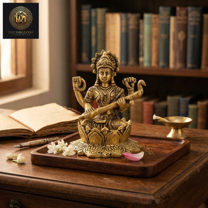 Saraswati Maa Brass Idol