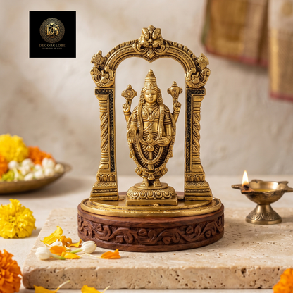 Golden Lord Venkateswara Idol with Arch