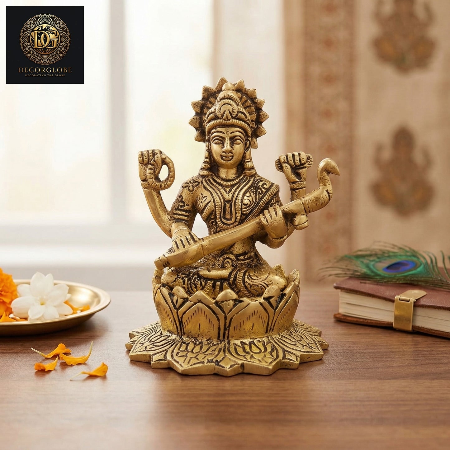 Saraswati Maa Brass Idol