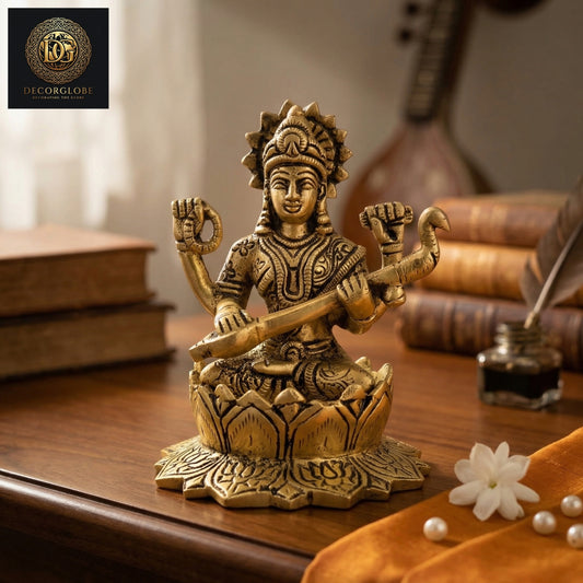 Saraswati Maa Brass Idol