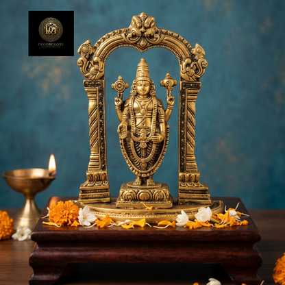 Golden Lord Venkateswara Idol with Arch