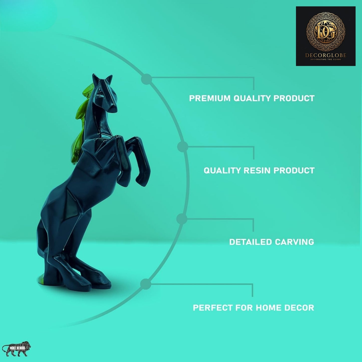 Jumping Horse Decorative Sculpture Piece