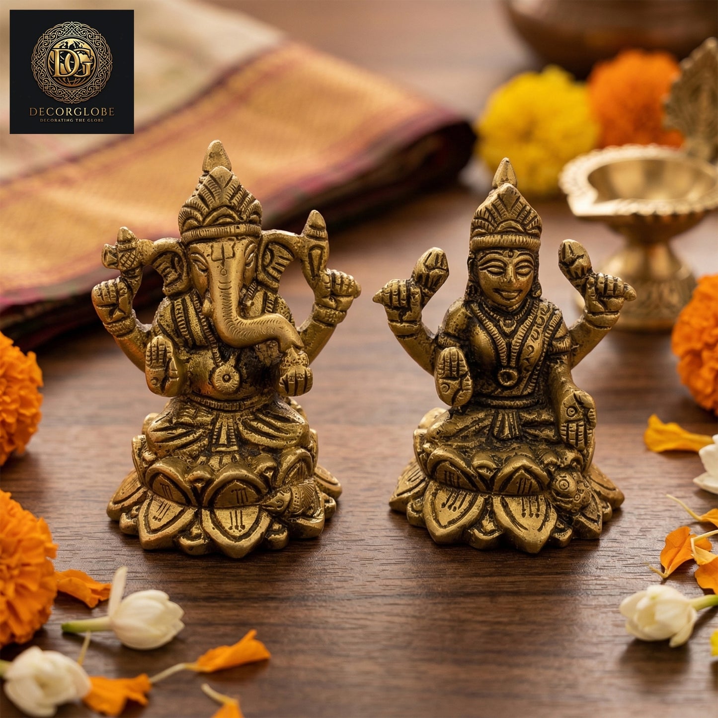 Laxmi Ganesh Ji Brass Idol Set