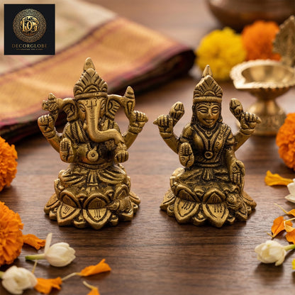 Laxmi Ganesh Ji Brass Idol Set