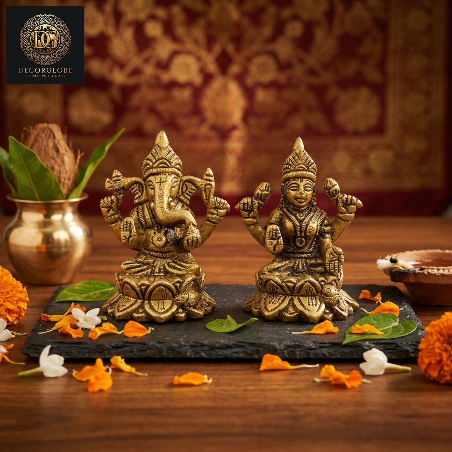 Laxmi Ganesh Ji Brass Idol Set