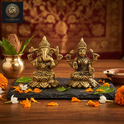 Laxmi Ganesh Ji Brass Idol Set
