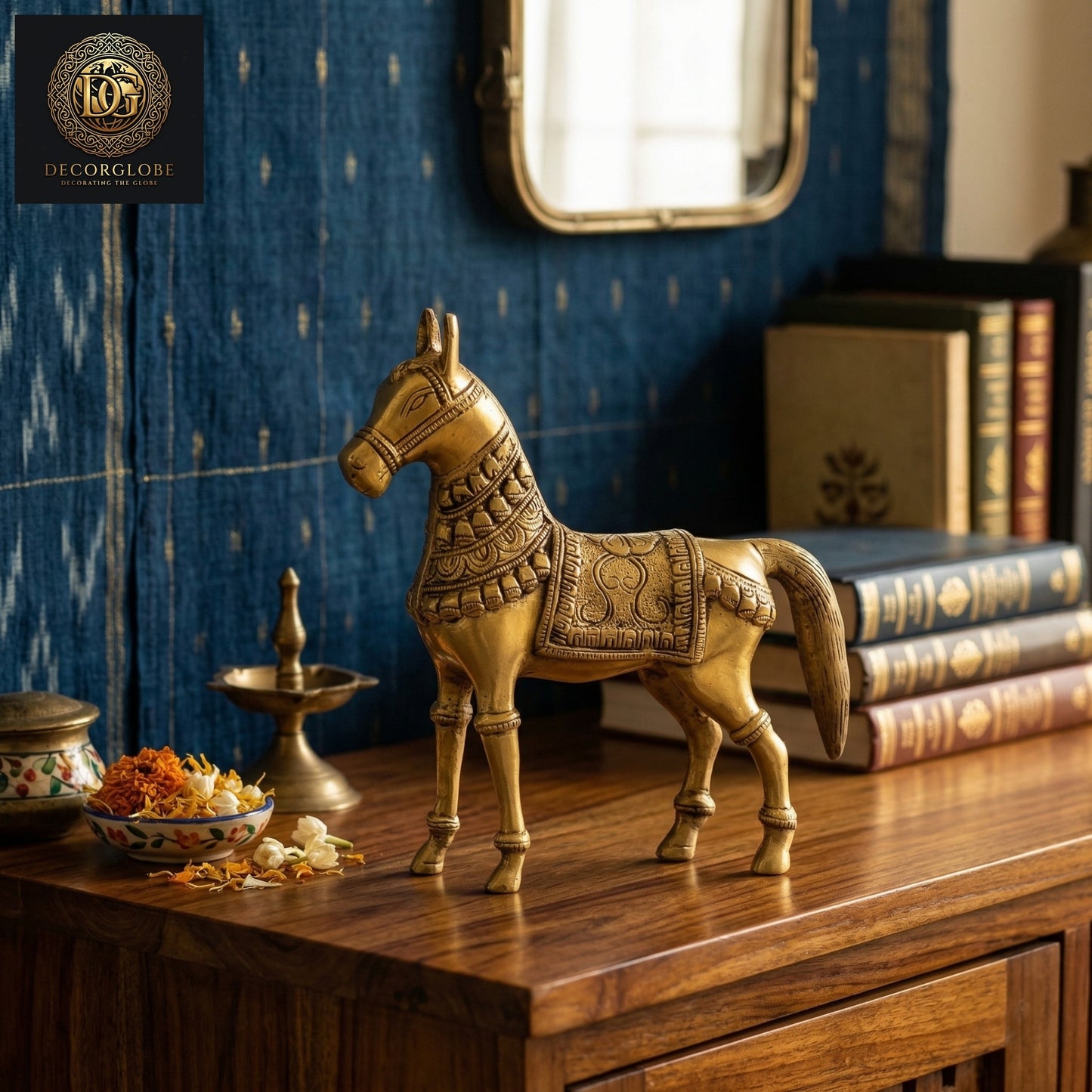 Decorative Brass Horse Figurine