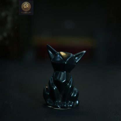 Ceramic Sitting Cat Set Of 2 Black & white