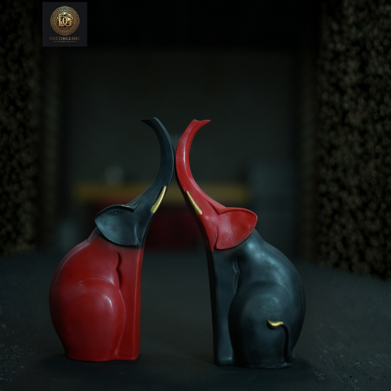 Polyresin Set of 2 Long Elephant 3
