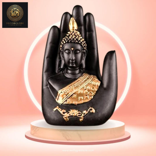 Buddha Hand Statue-Black & Gold