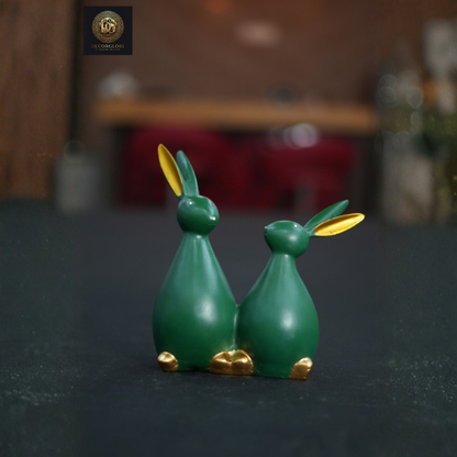 Charming Twin Rabbits Decorative Figurine