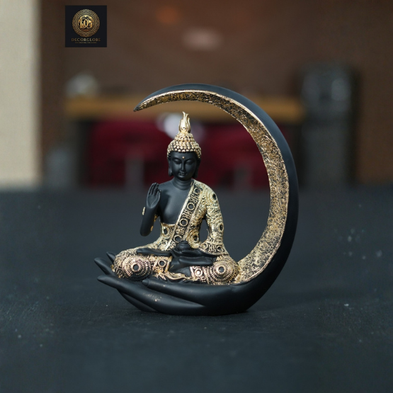 Buddha Statue on Crescent Moon