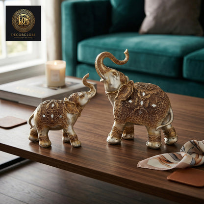 Royal Elephant Pair Figurines