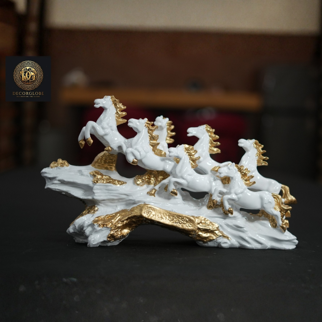 7 Running Horses Sculpture