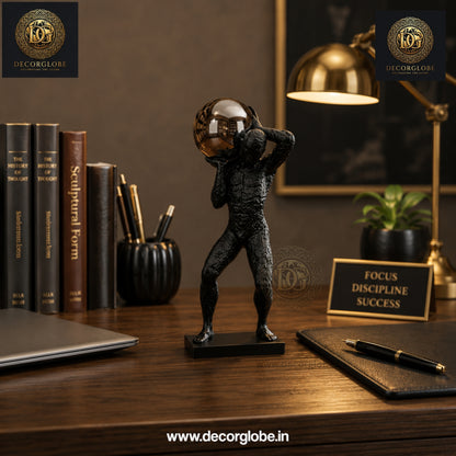 Titan Sphere Contemporary Abstract Man Statue – Unique Office Table Decor Showpiece