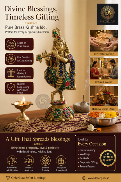 Vibrant Heritage Brass Krishna