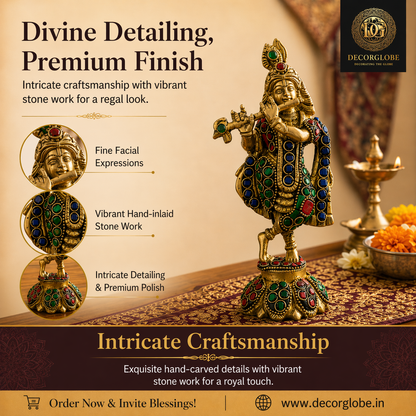 Vibrant Heritage Brass Krishna