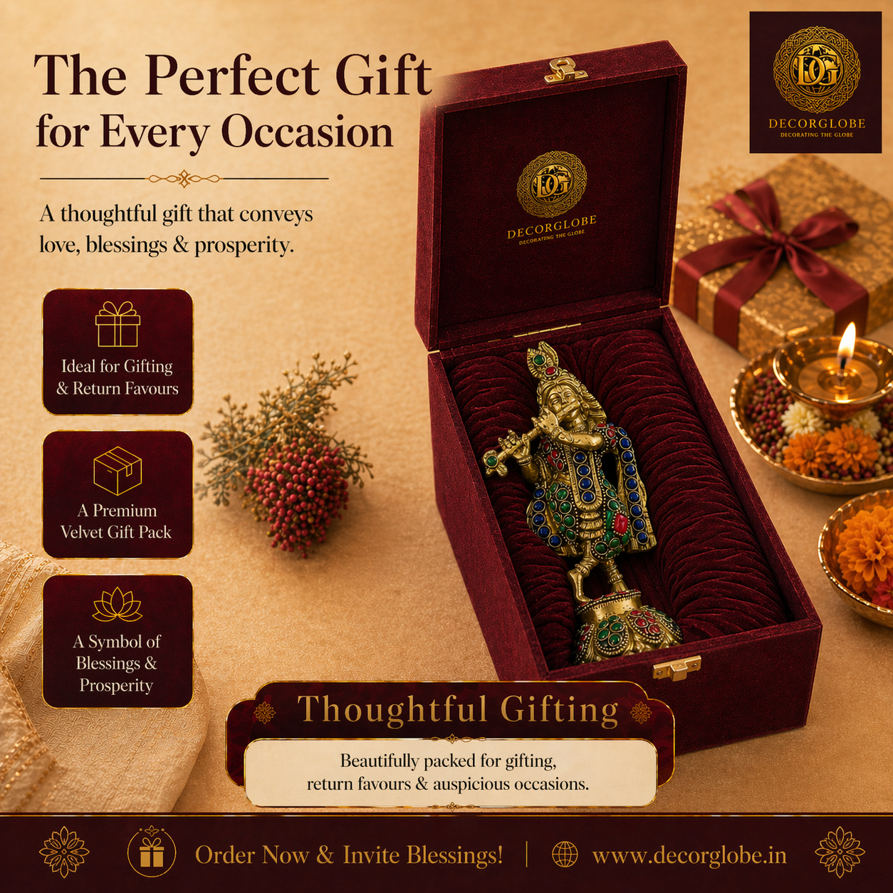 Vibrant Heritage Brass Krishna