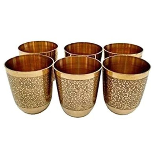 Set of 6 Designer Copper Glasses