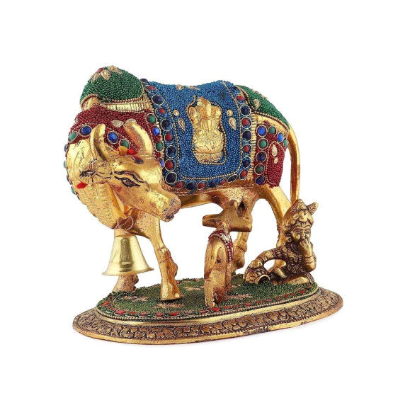 Kamdhenu Cow with Calf Idol