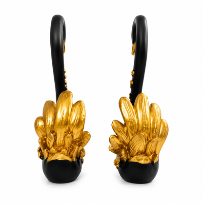 Modern Black Swan Statue Set for Home Decoration | Premium Decorative Accent Piece