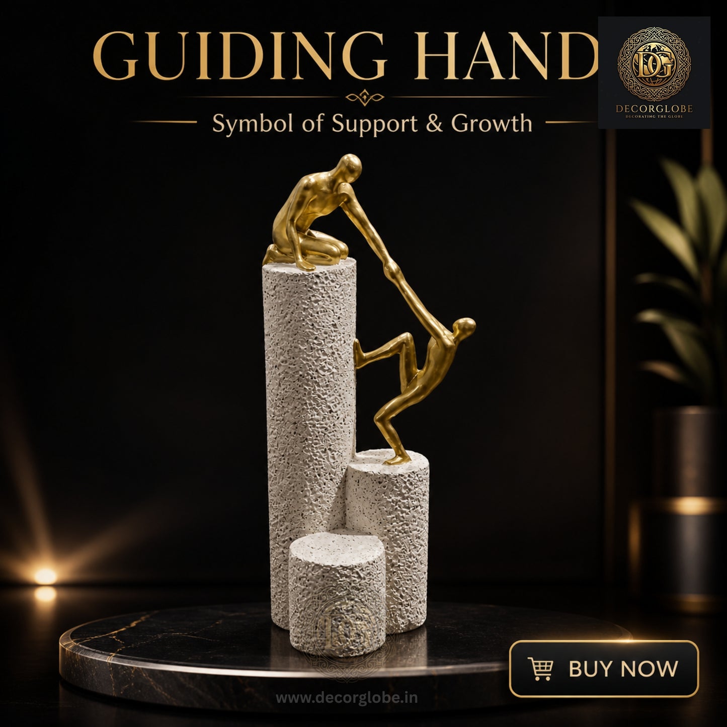 Helping Hands Abstract Sculpture – Symbolic Home & Office Decor Showpiece