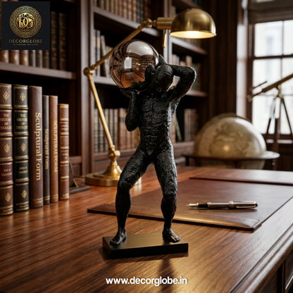 Titan Sphere Contemporary Abstract Man Statue – Unique Office Table Decor Showpiece