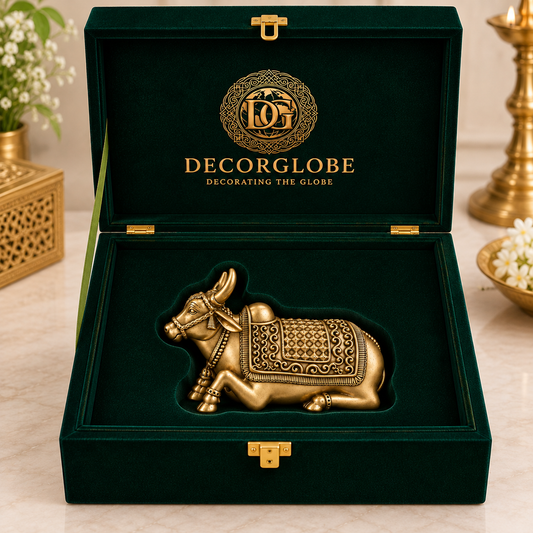 50 Pcs of Pure Brass Nandi Ji Idol with Premium Velvet Gift Box | Corporate Gifting for Employees, Clients & Business Events | Bulk Gifts