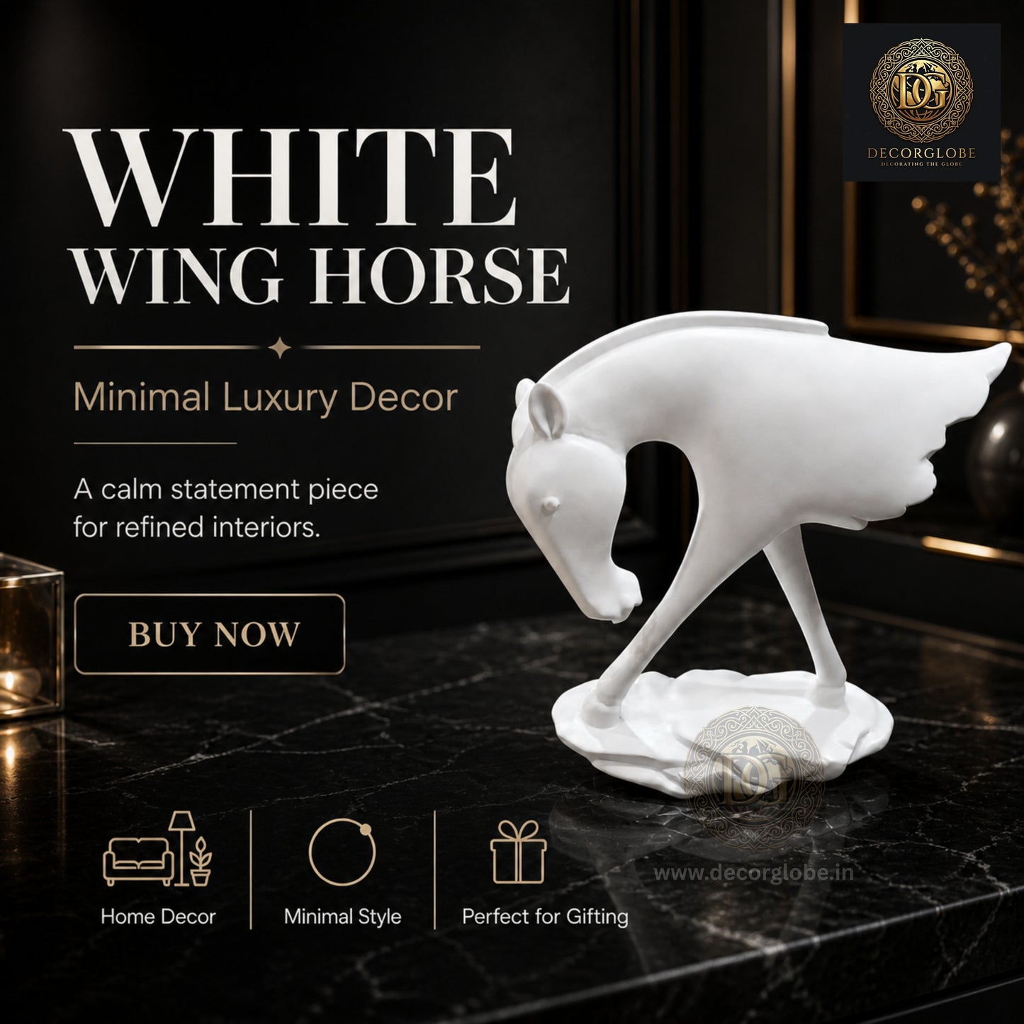 Contemporary Horse Art Figurine – Minimalist Home Styling Decor