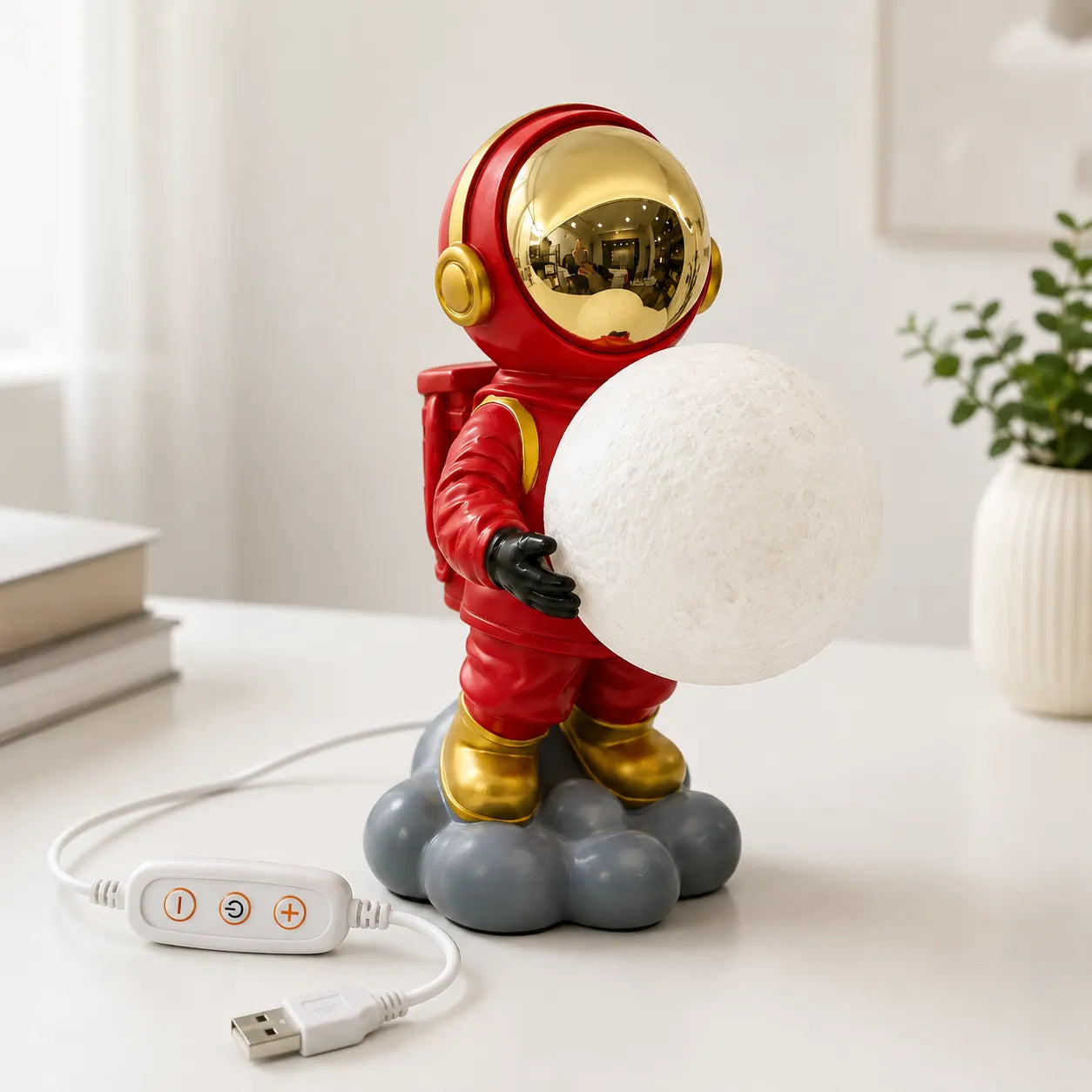 Complete Astronaut Moon Lamp with USB cable