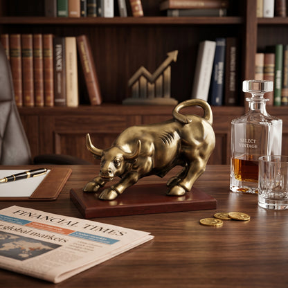 Bronze Bull Figurine (Luxury Statement Decor)