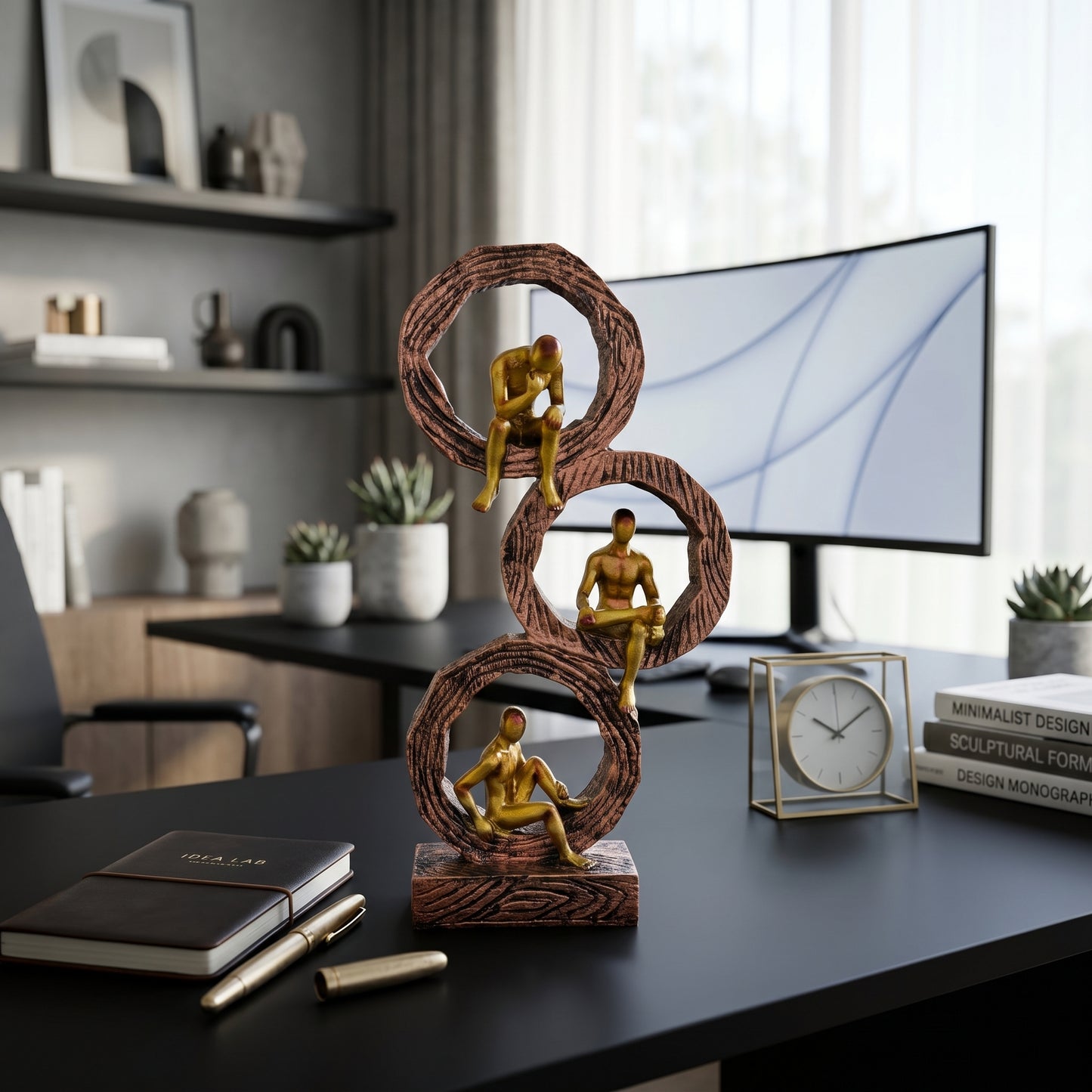 Modern Abstract Human Figurine Sculpture for Living Room – Luxury Resin Table Decor Showpiece | Contemporary Home Accent