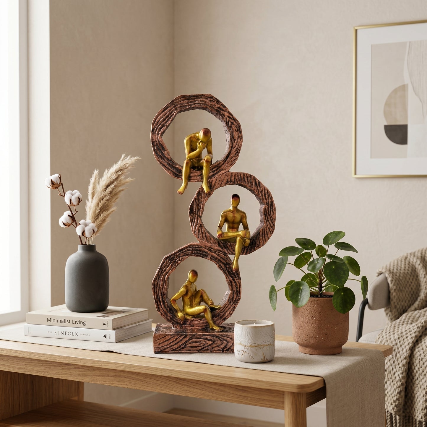 Modern Abstract Human Figurine Sculpture for Living Room – Luxury Resin Table Decor Showpiece | Contemporary Home Accent