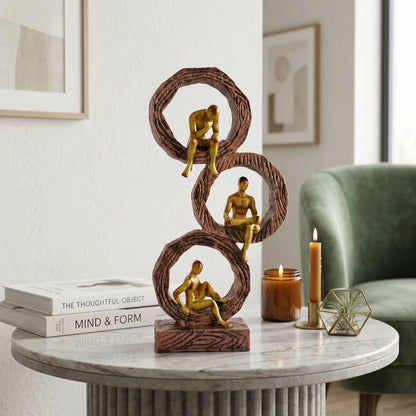 Modern Abstract Human Figurine Sculpture for Living Room – Luxury Resin Table Decor Showpiece | Contemporary Home Accent