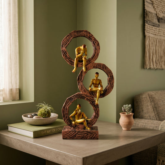 Modern Abstract Human Figurine Sculpture for Living Room – Luxury Resin Table Decor Showpiece | Contemporary Home Accent