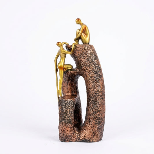Modern Abstract Couple Sculpture Showpiece – Luxury Resin Table Decor for Living Room | Artistic Human Figurine Statue