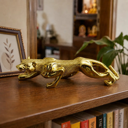 Complete Golden Jaguar Brass Showpiece luxury decor item