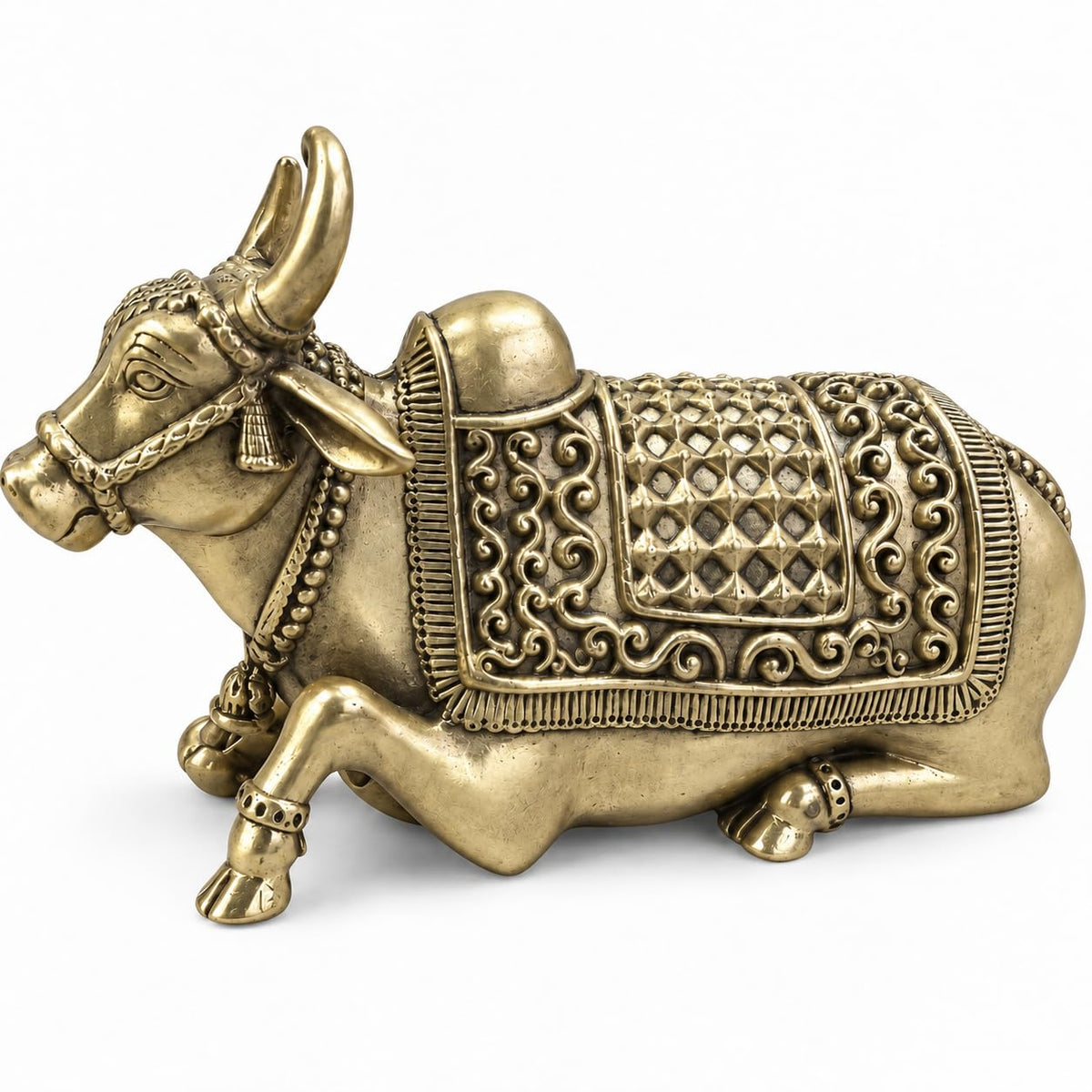 Lord Shiva Nandi idol in pure brass for home mandir, pooja room and temple