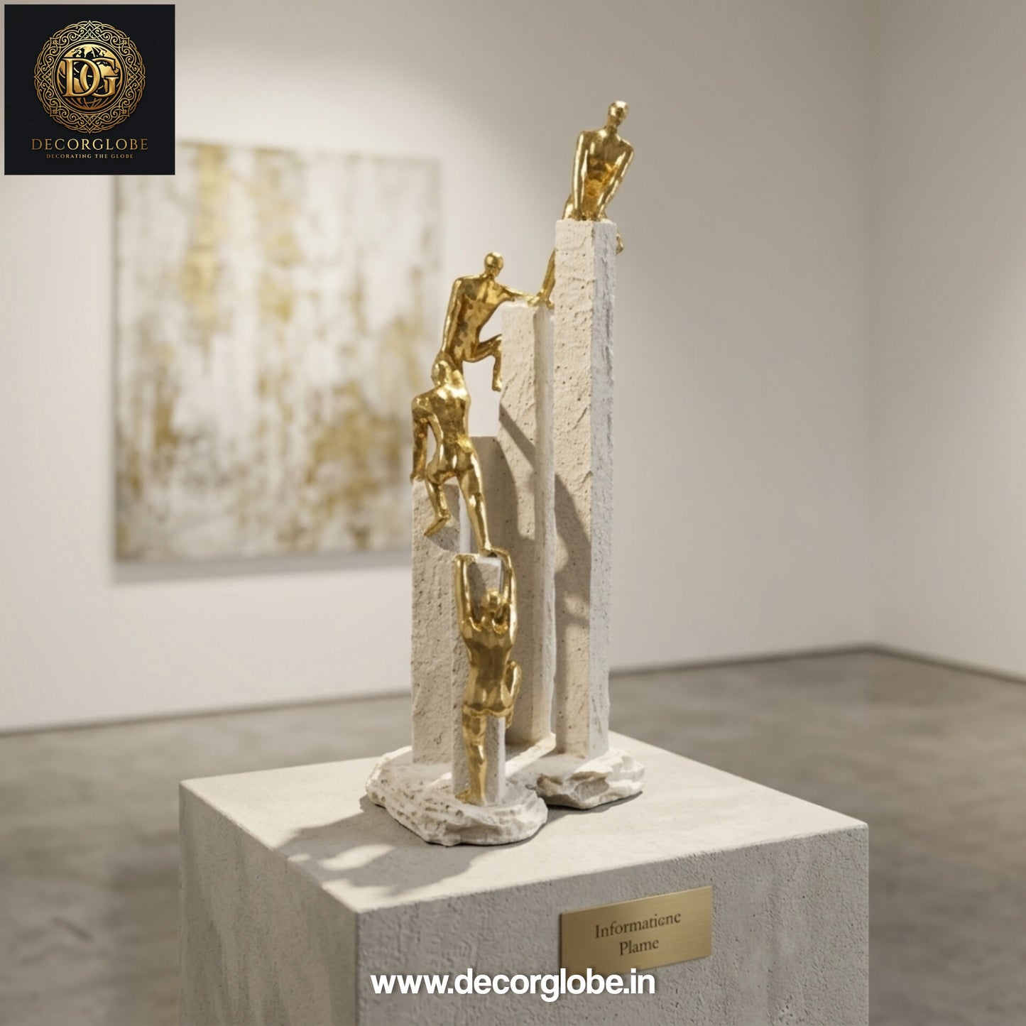 Golden Ascent – Modern Abstract Climbing Sculpture