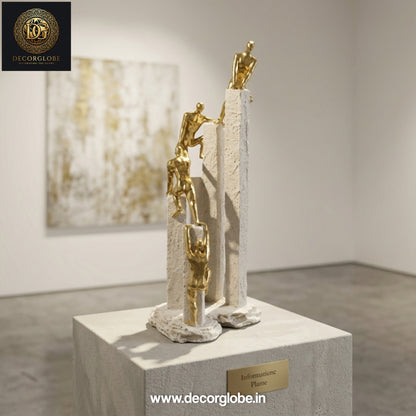 Golden Ascent – Modern Abstract Climbing Sculpture