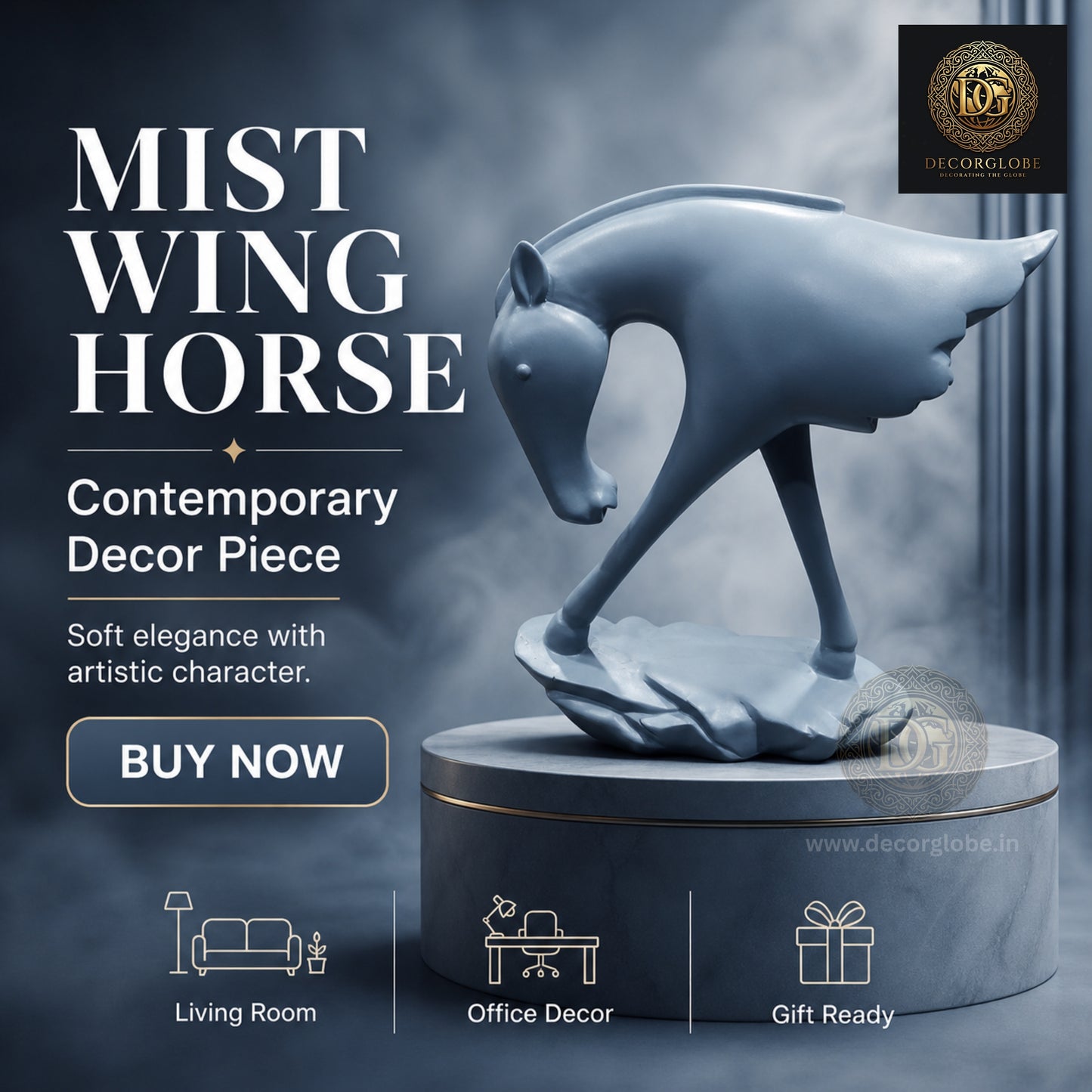Contemporary Horse Art Figurine – Minimalist Home Styling Decor