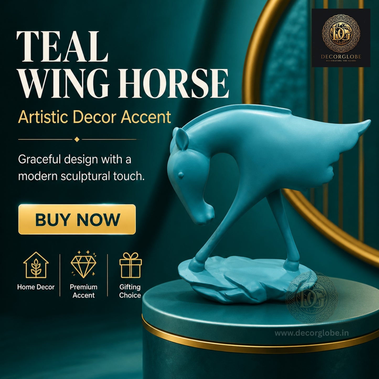 Contemporary Horse Art Figurine – Minimalist Home Styling Decor